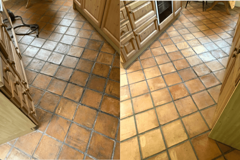 Terracotta Kitchen Tiles Deep Cleaned And Waxed Longland Drive N20