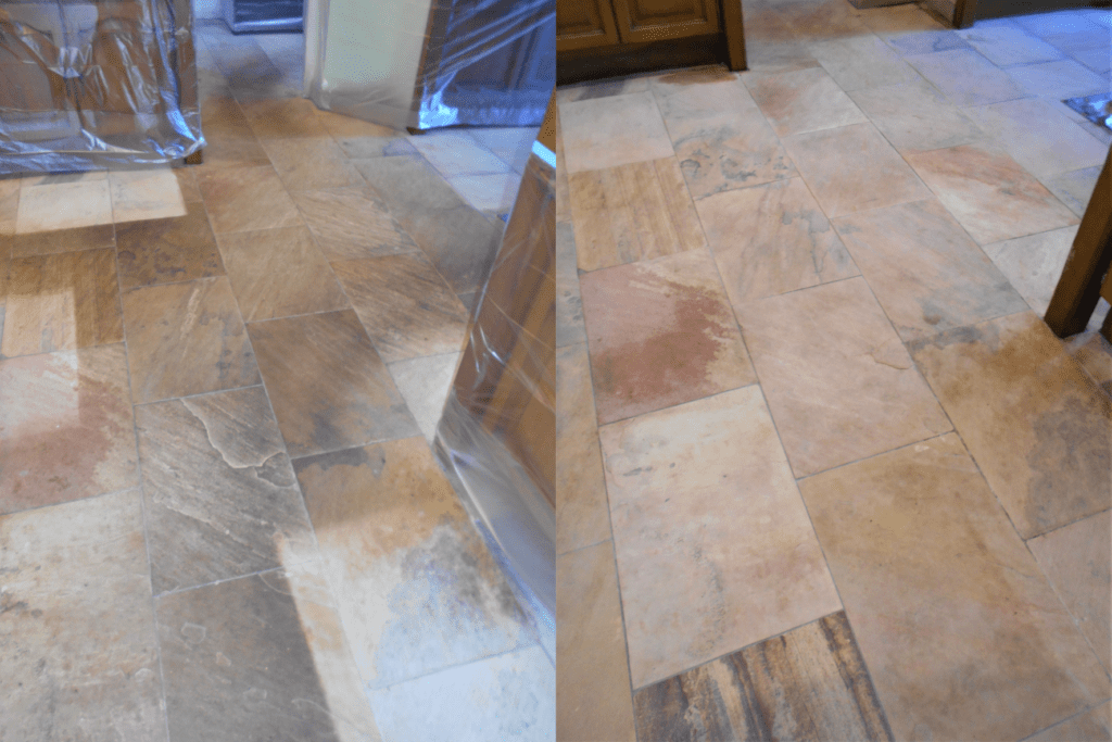 sandstone kitchen tile cleaning job Hertfordshire