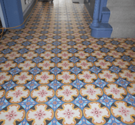 Pink Cement encasutic hallways tiles cleaned N19