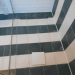 green cement encaustic tiles damaged by soaps and bath products