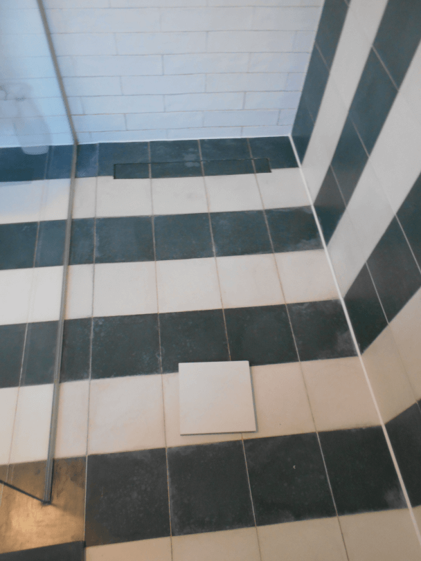 green cement encaustic tiles damaged by soaps and bath products