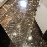 Dark marble floor polished and shined in Stevenage