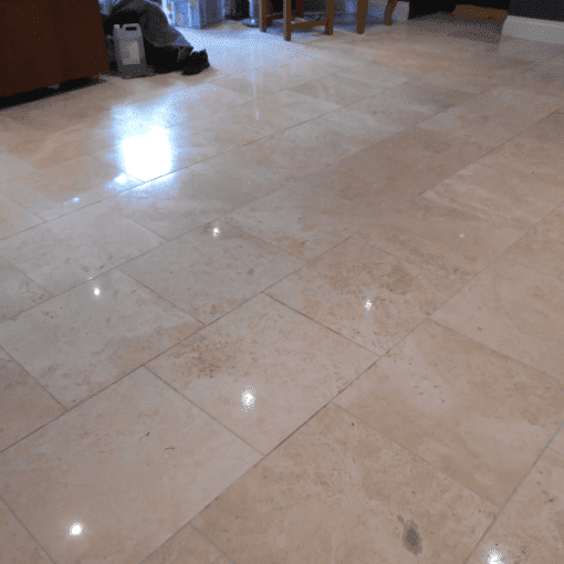 Limestone tiles in Buckinghamshire polished sealed and nicely buffed