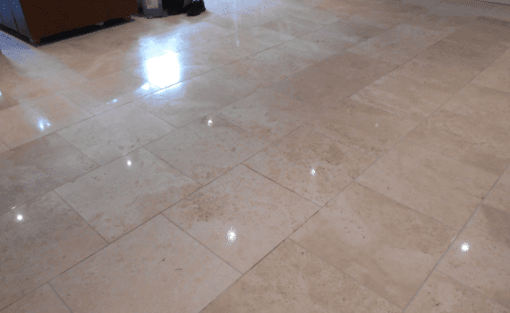 Limestone tiles in Buckinghamshire polished sealed and nicely buffed