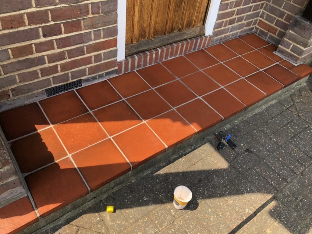 Quarry tile porch cleaned