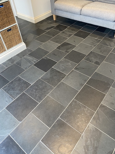 slate tiles that are perfectly clean but need sealing