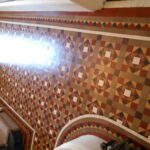 victorian hallway tiles after cleaning sealing and waxing.Very shiny