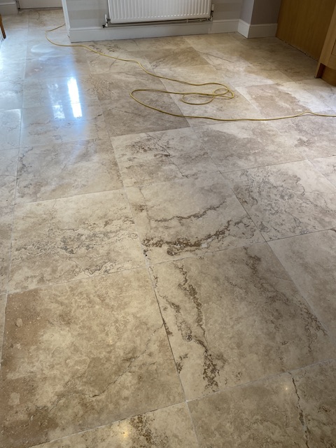 polished travertine stone floor tiles
