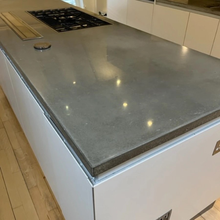 polished and sealed concrete work top